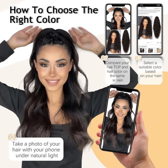 Long Wavy Ponytail Extension Synthetic 30in Clip-In Hair for Women - Picture 7 of 7